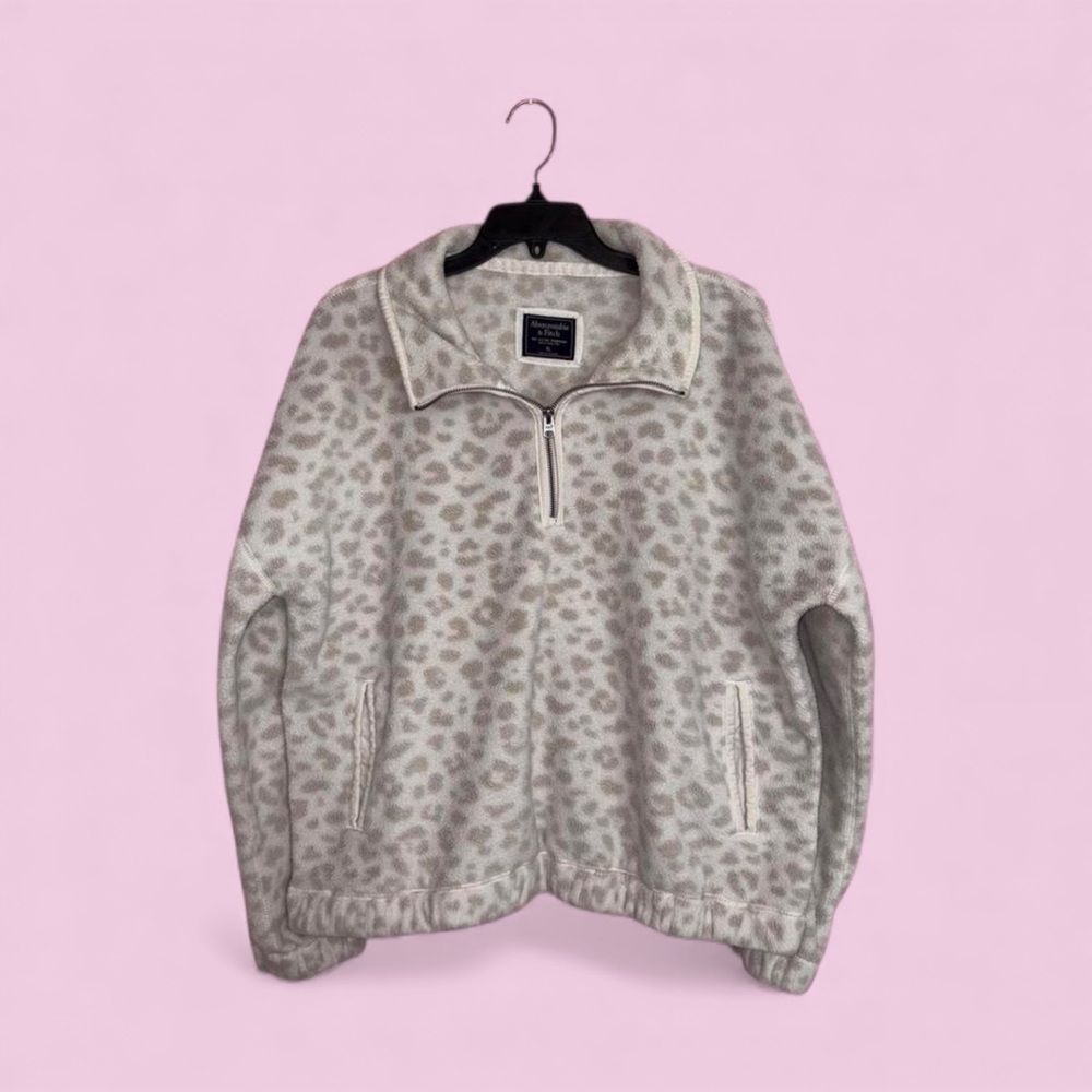 Abercrombie & Fitch Cream Fleece Jacket